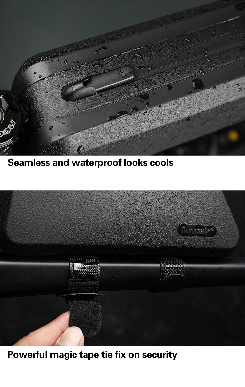 Waterproof Hard Shell Bicycle Top Tube Bag - Stable Cycling Mount