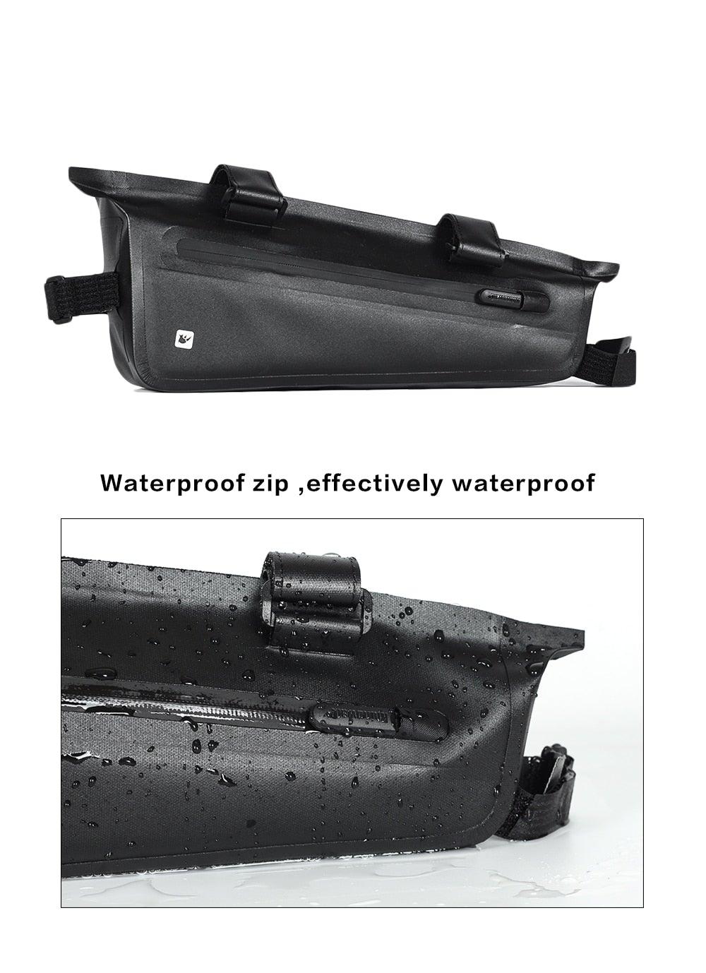 Waterproof Hard Shell Bicycle Top Tube Bag - Stable Cycling Mount