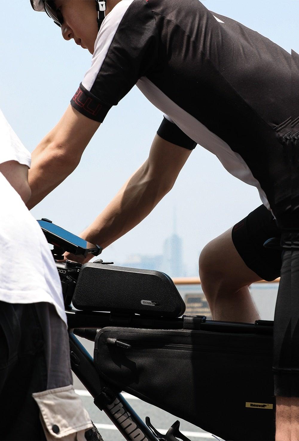 Waterproof Hard Shell Bicycle Top Tube Bag - Stable Cycling Mount