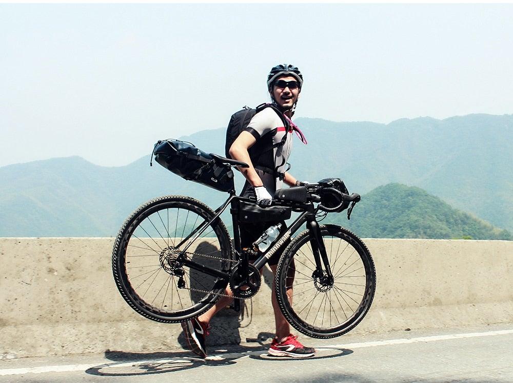 Waterproof Hard Shell Bicycle Top Tube Bag - Stable Cycling Mount