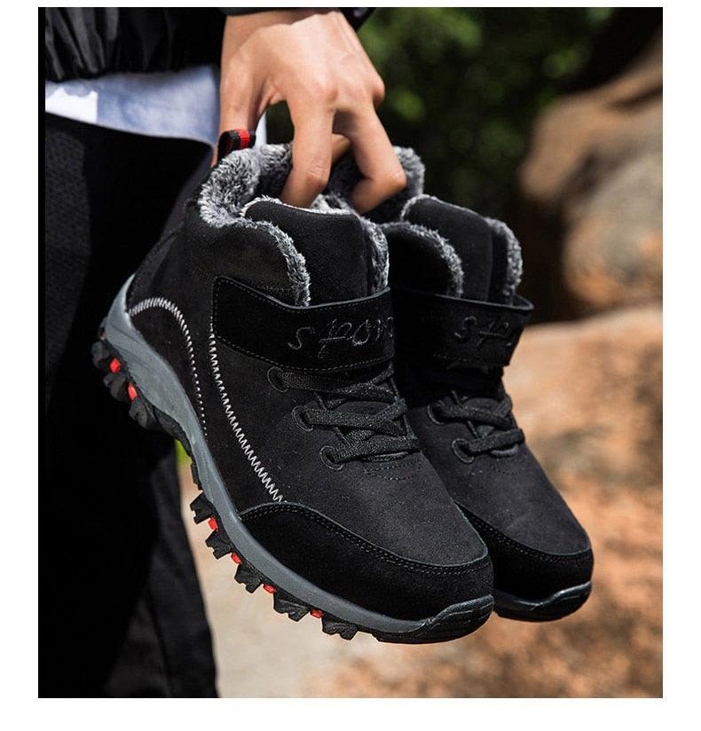 Unisex Fur-Lined Snow Boots – Waterproof Winter Ankle Booties