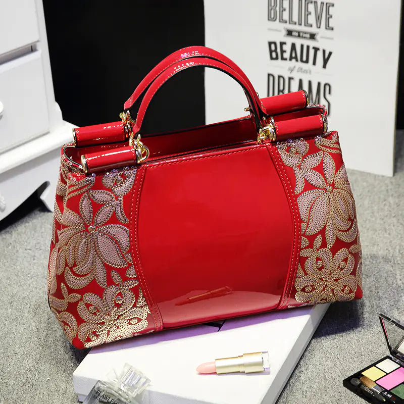 Genuine Leather Handbag for Middle-aged Women