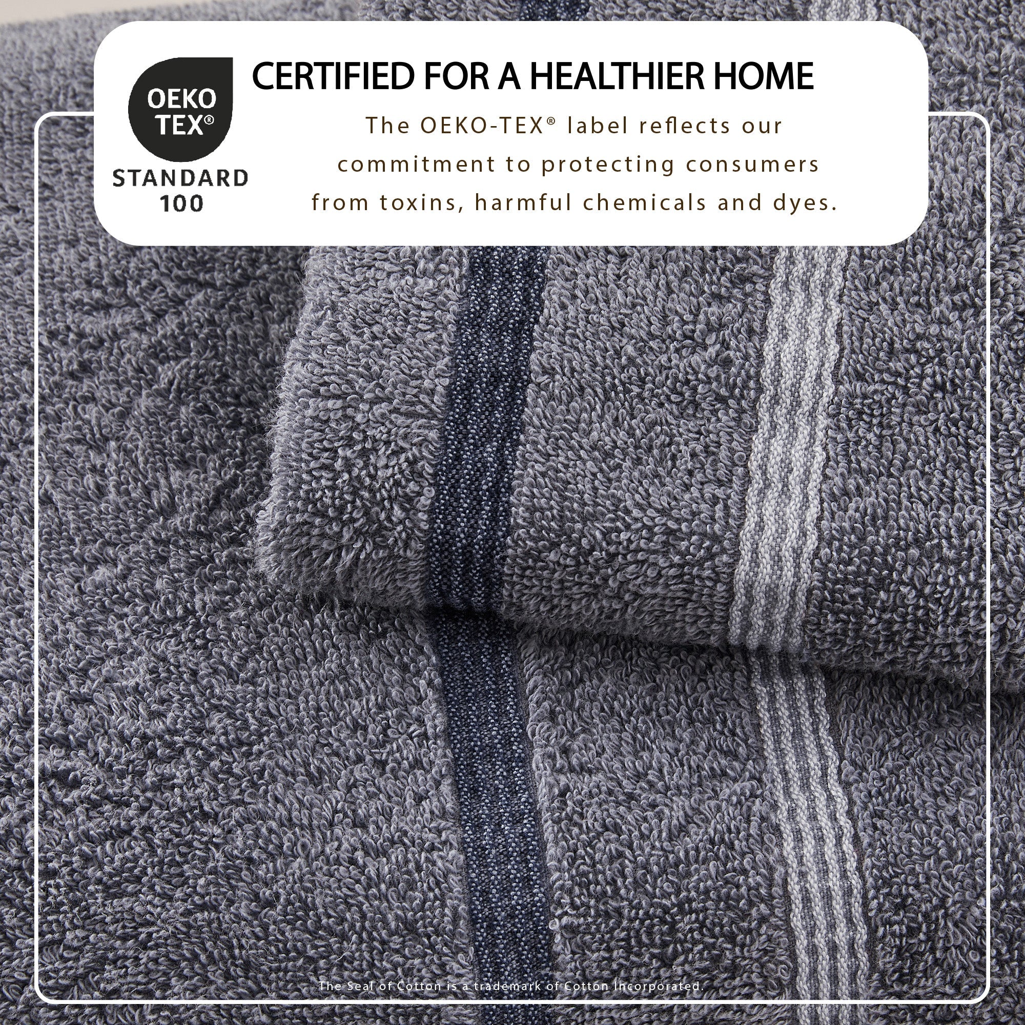 Decorative Cotton Stripe Bath Towel Set - Noelle Collection