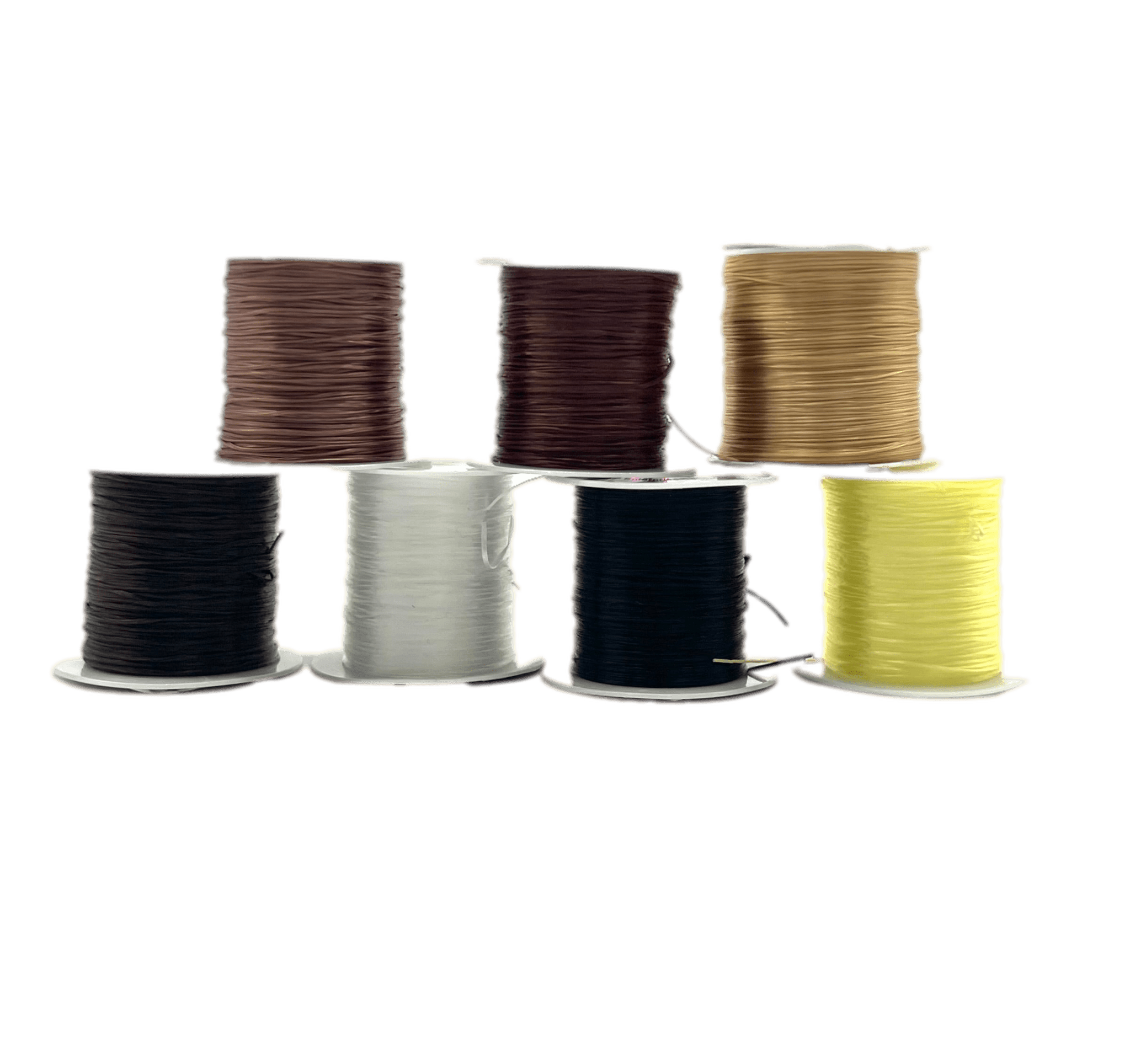 Spools of professional weaving nylon elastic thread in various colors for jewelry making