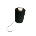 A cone of black weaving thread measuring 400 meters for sewing and textile crafts