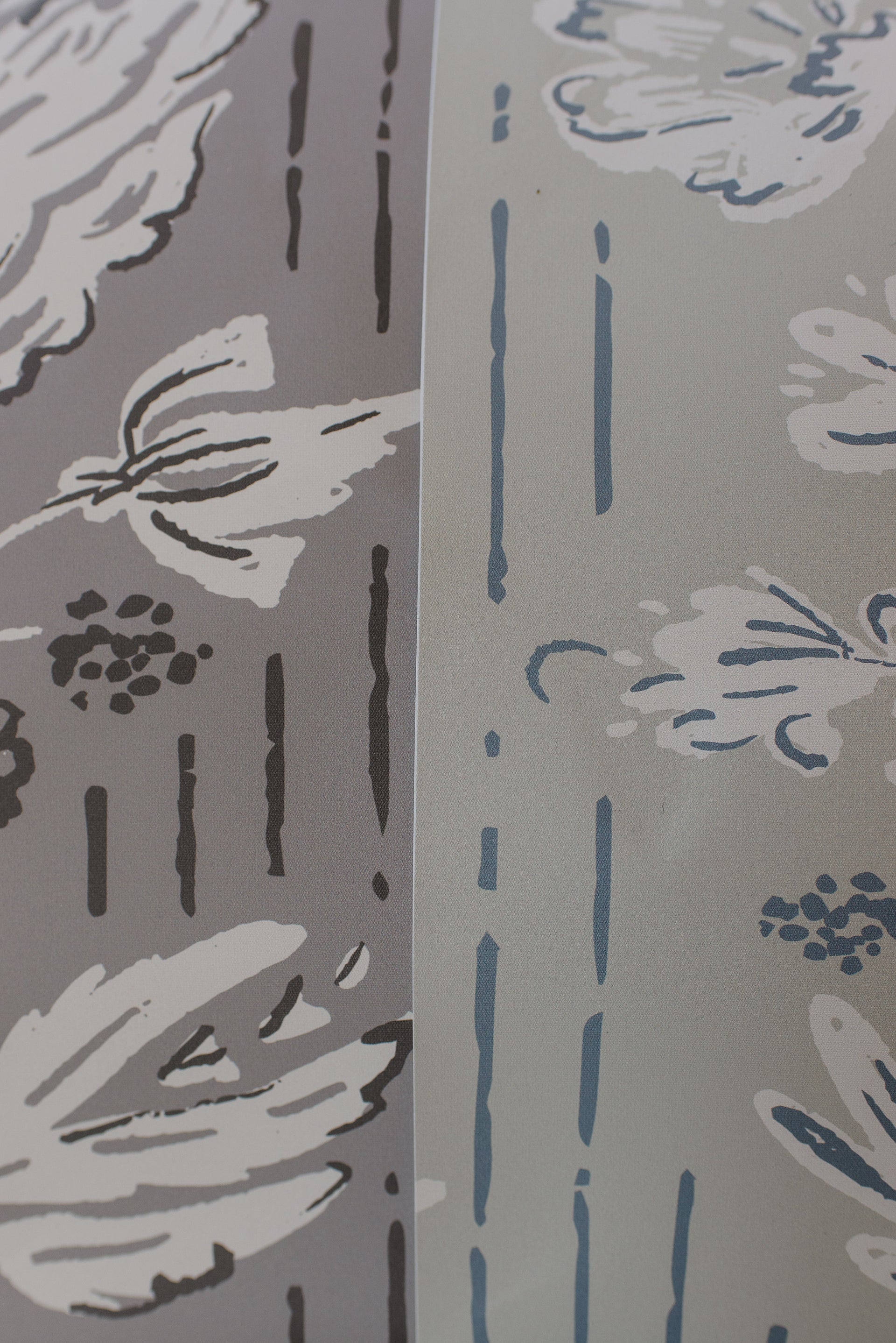 Maren Botanical Floral Removable Wallpaper in Grey, White, Sage-Green