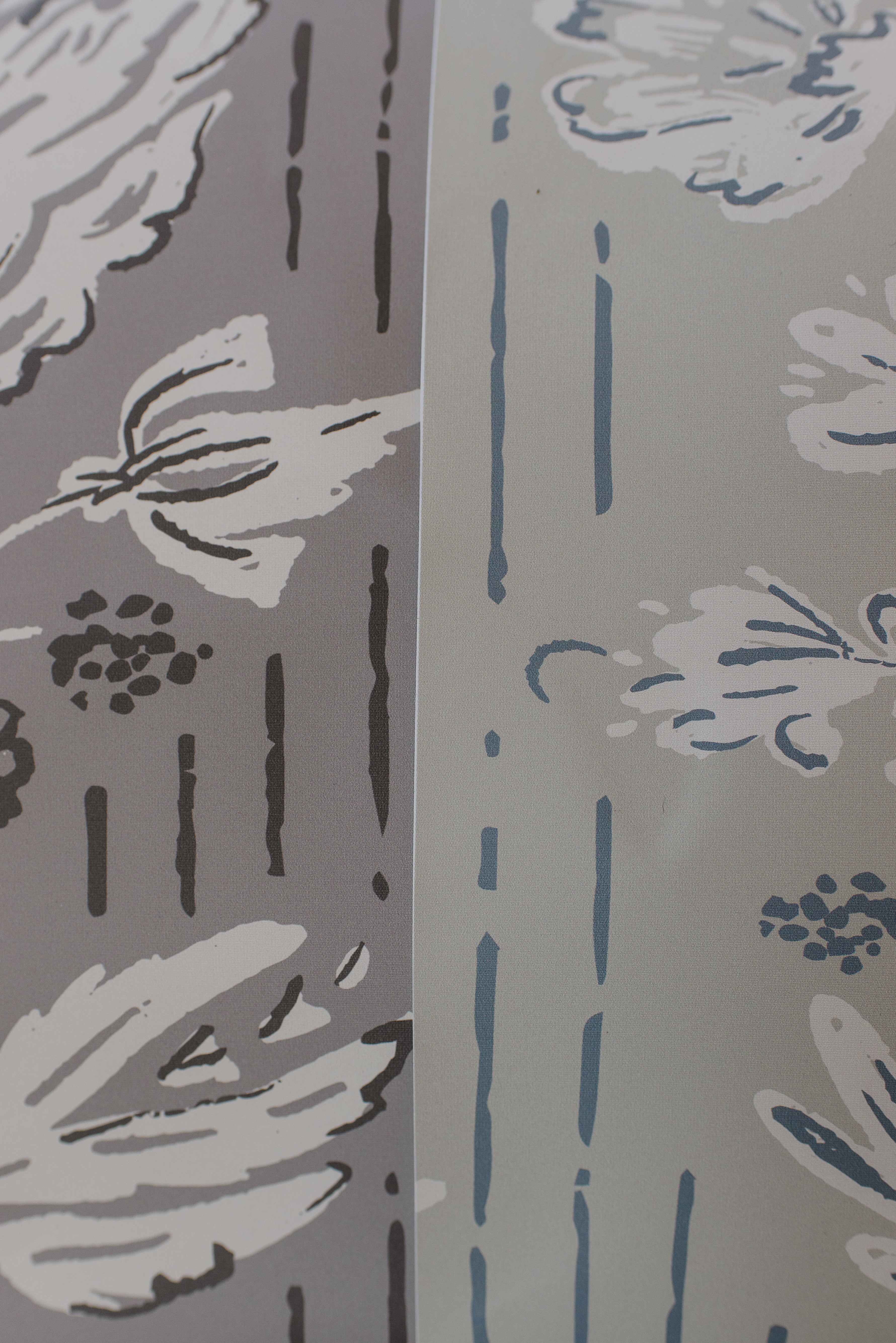 Maren Botanical Floral Removable Wallpaper in Grey, White, Sage-Green