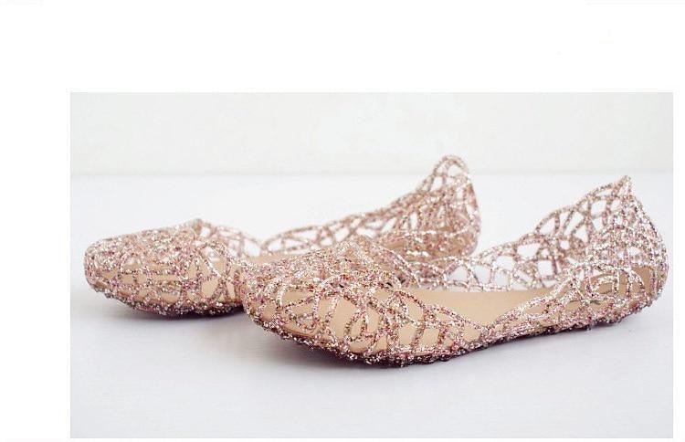 Women’s Glitter Crystal Beach Sandals – Slip-On Summer Flats