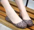 Women’s Glitter Crystal Beach Sandals – Slip-On Summer Flats
