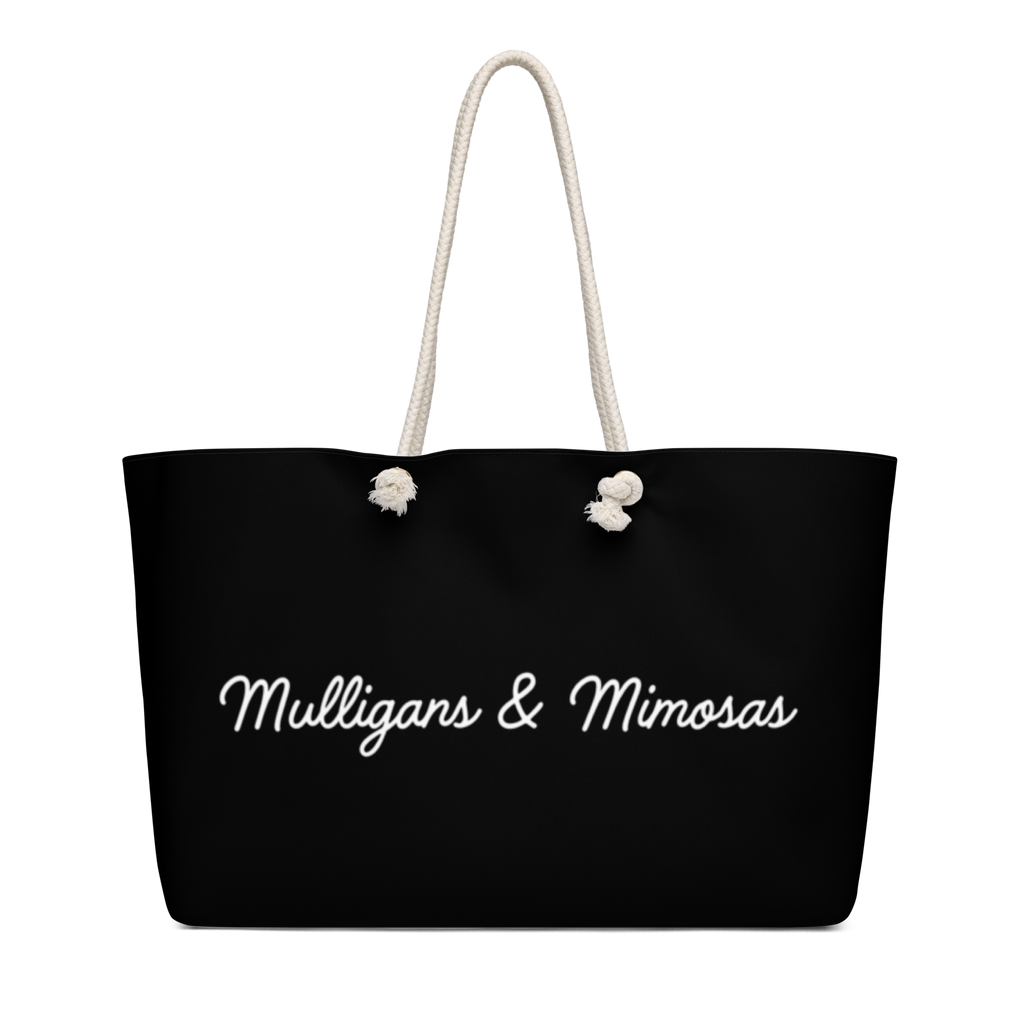 Mulligans & Mimosas Black Golf Tote Bag