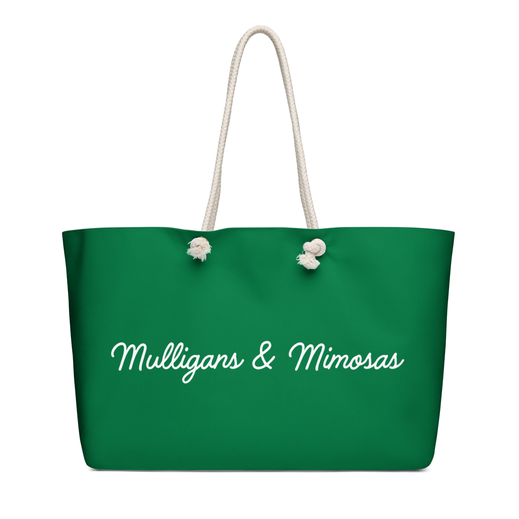 Mulligans & Mimosas Kelly Green Golf Tote Bag