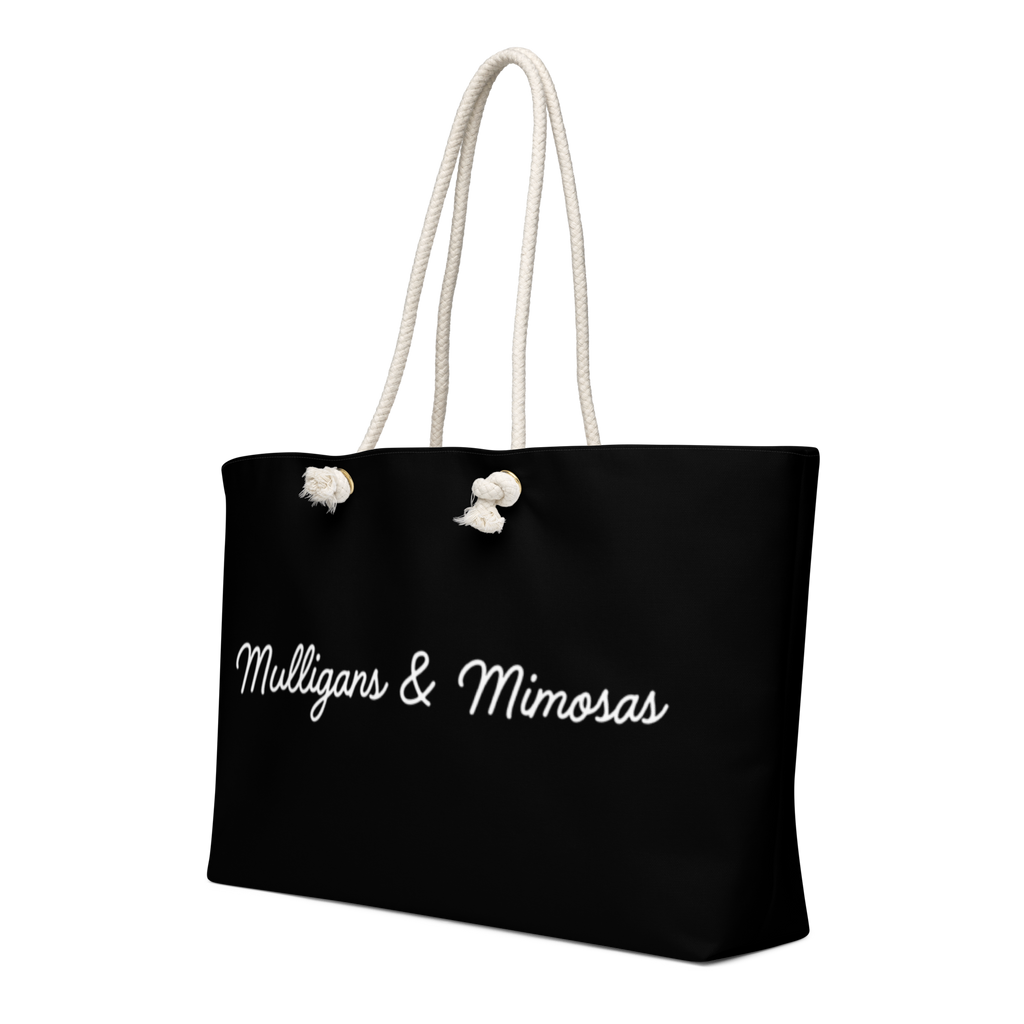 Mulligans & Mimosas Black Golf Tote Bag
