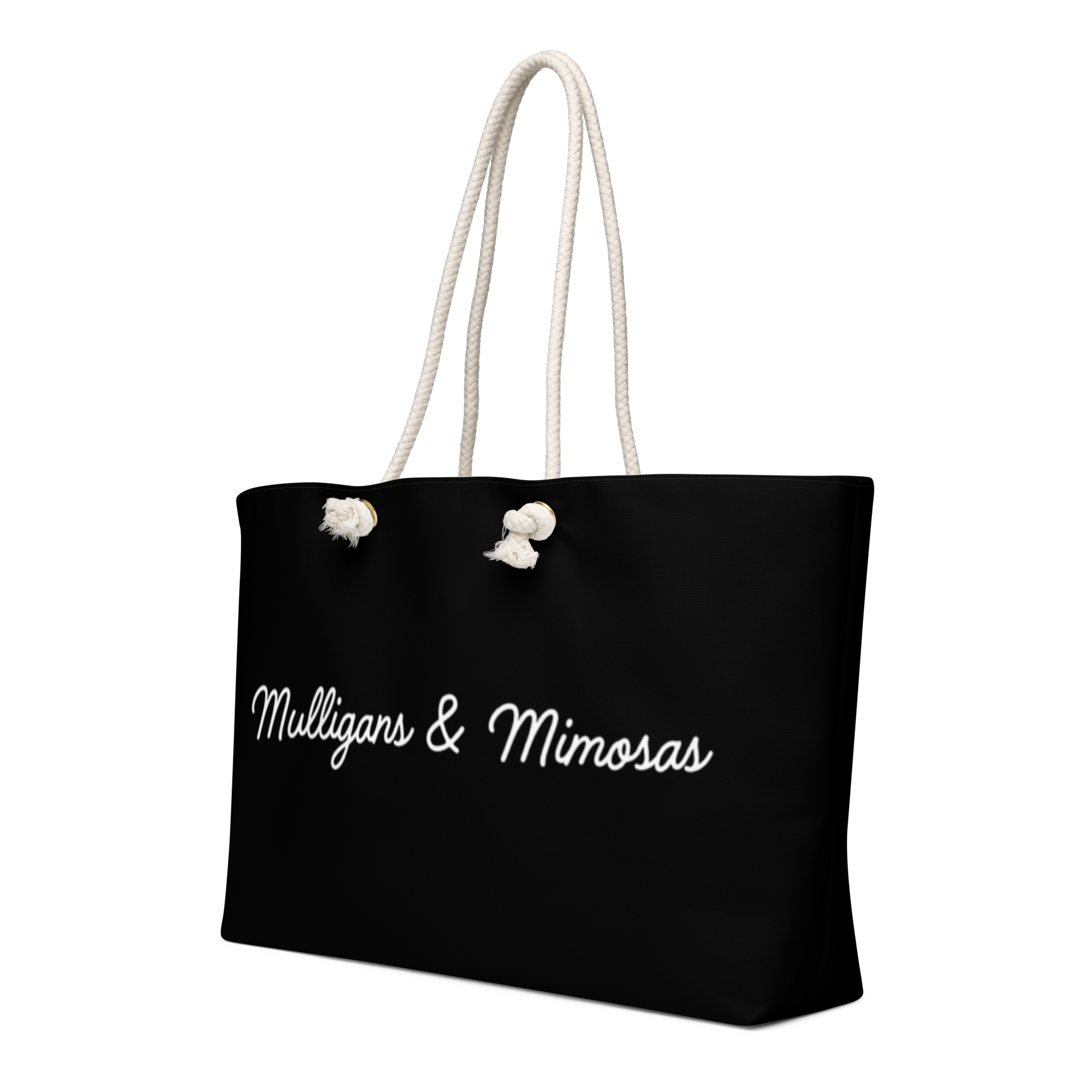 Mulligans & Mimosas Black Golf Tote Bag