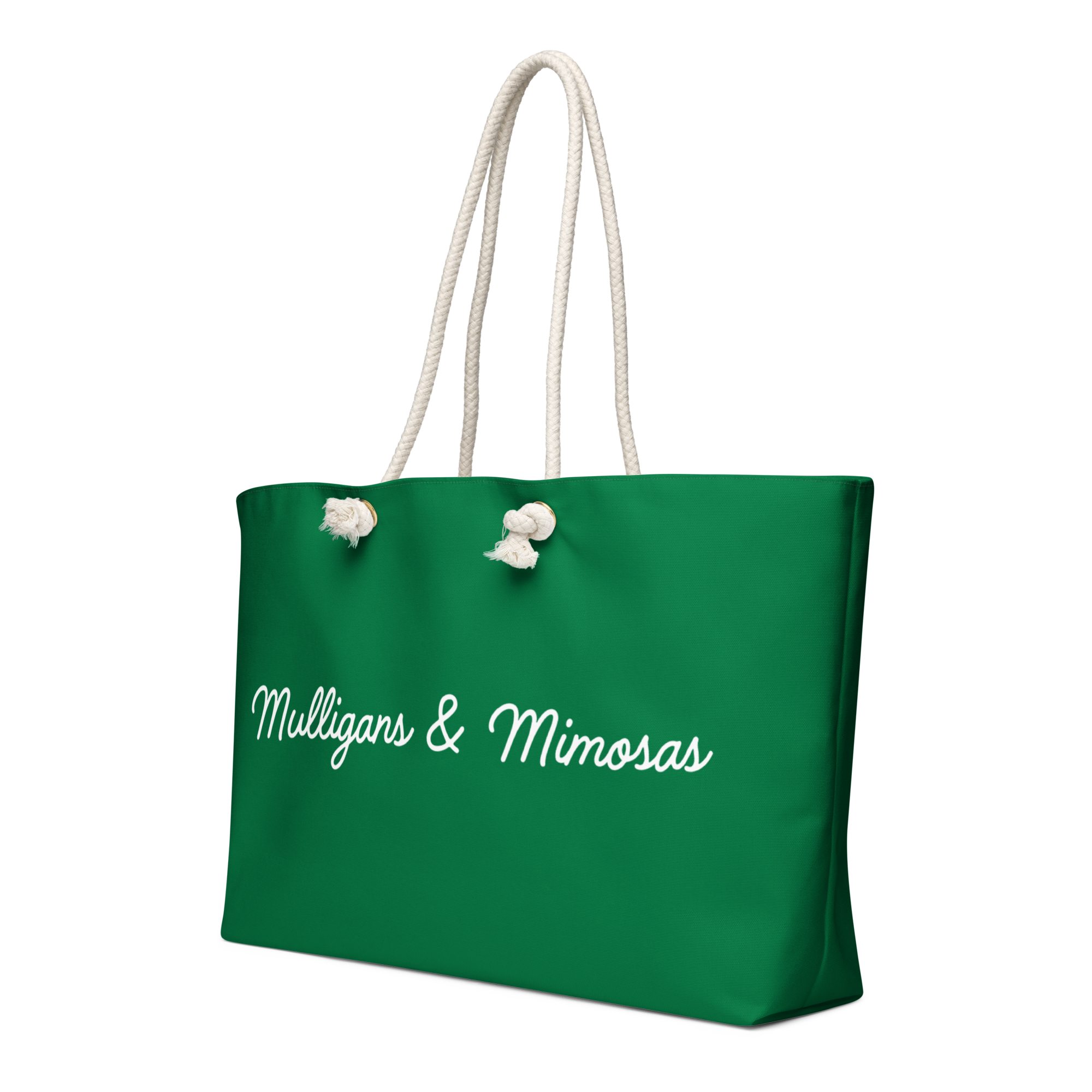 Mulligans & Mimosas Kelly Green Golf Tote Bag