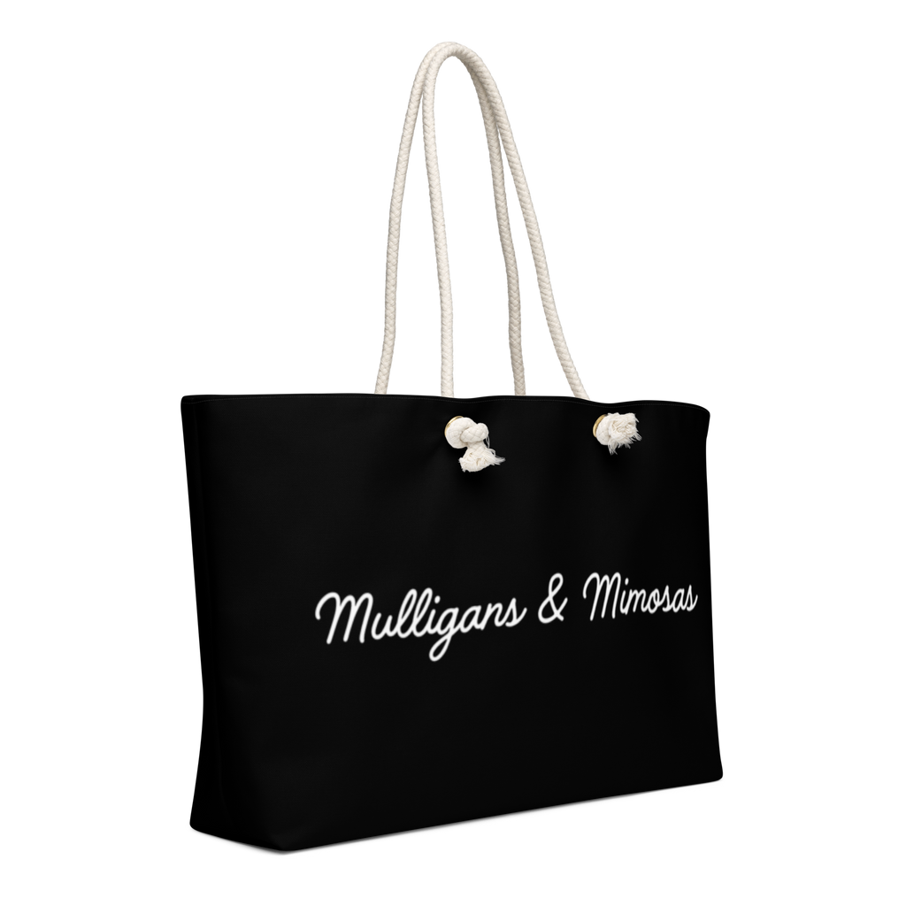Mulligans & Mimosas Black Golf Tote Bag