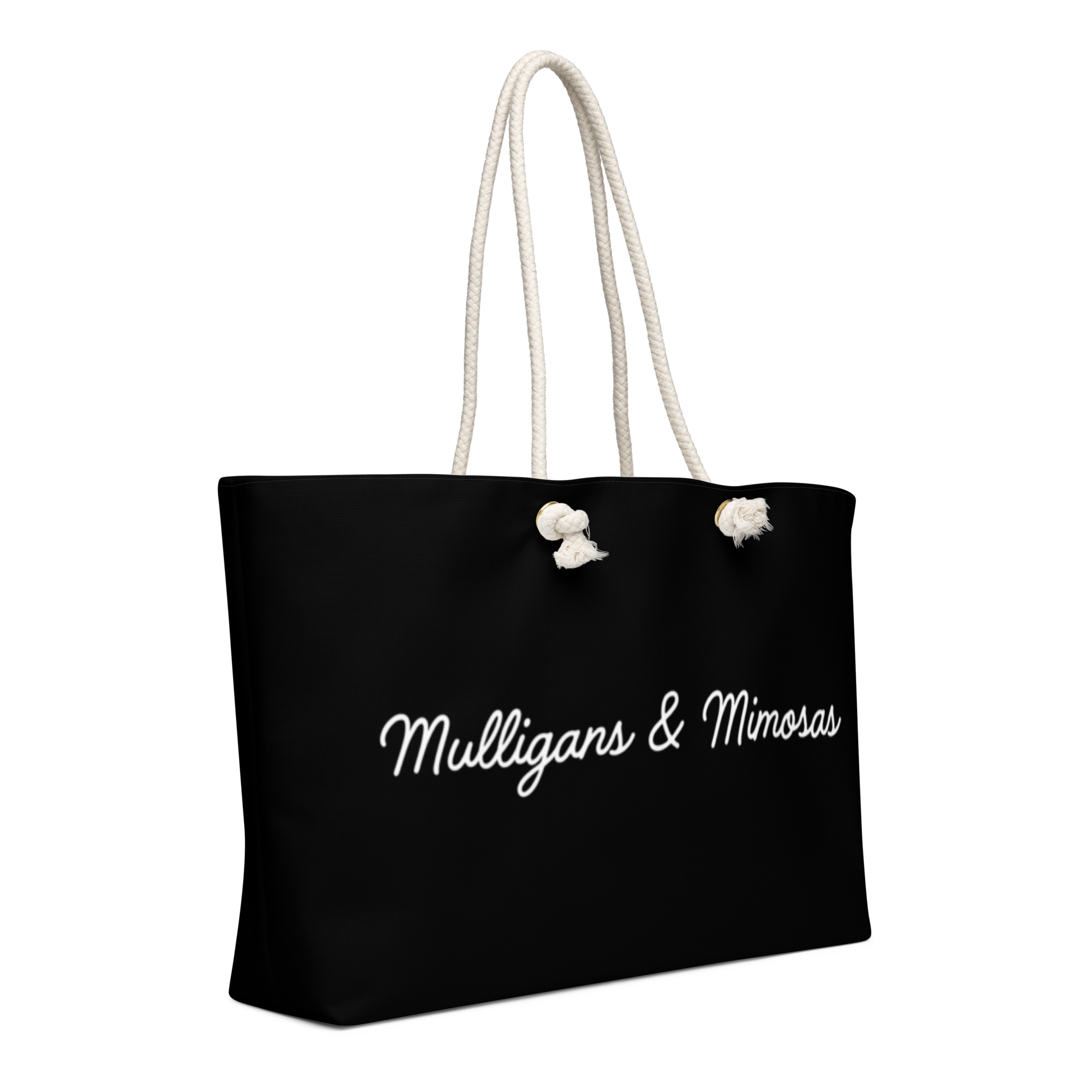 Mulligans & Mimosas Black Golf Tote Bag