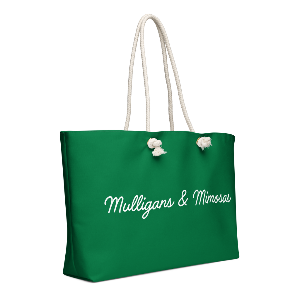 Mulligans & Mimosas Kelly Green Golf Tote Bag