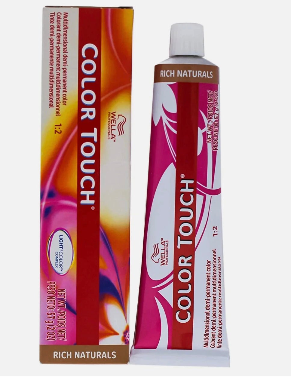 Wella Color Touch 6/35 Dark Blonde Gold Mahogany cream hair color in 57g tube packaging.