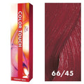Wella Color Touch 66/45 packaging showing vibrant red violet hair color results