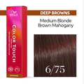 Wella Color Touch 6/75 Dark Blonde Brown Red Violet hair color box