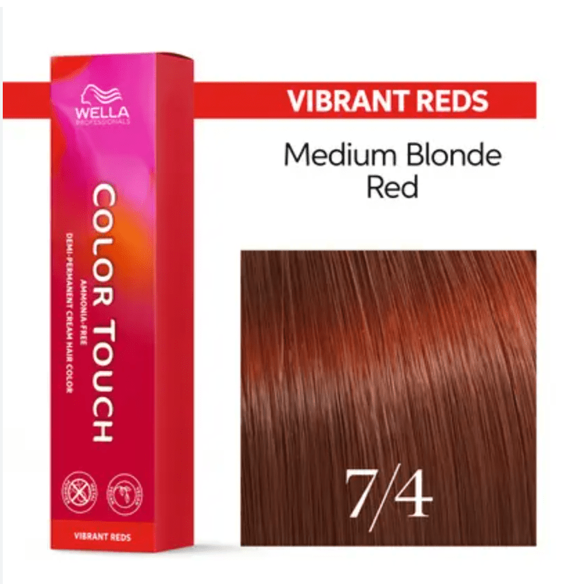 Wella Color Touch 7/4 Medium Blonde Red tube, 2 oz professional hair color