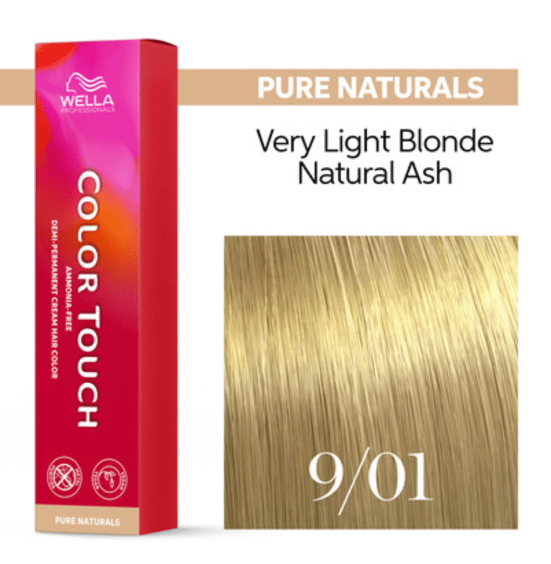 Wella Color Touch 9/01 Very Light Blonde Natural Ash 2 oz tube