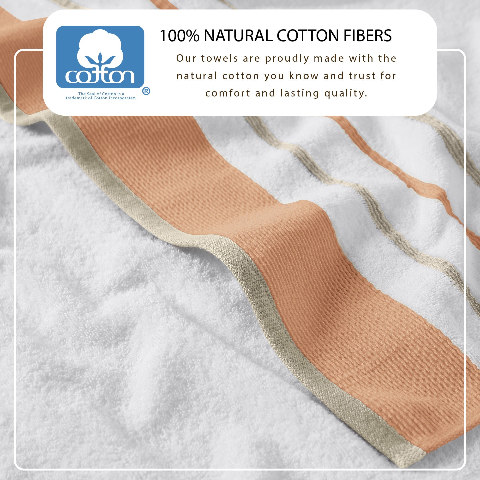 Decorative Cotton Stripe Bath Towel Set - Noelle Collection