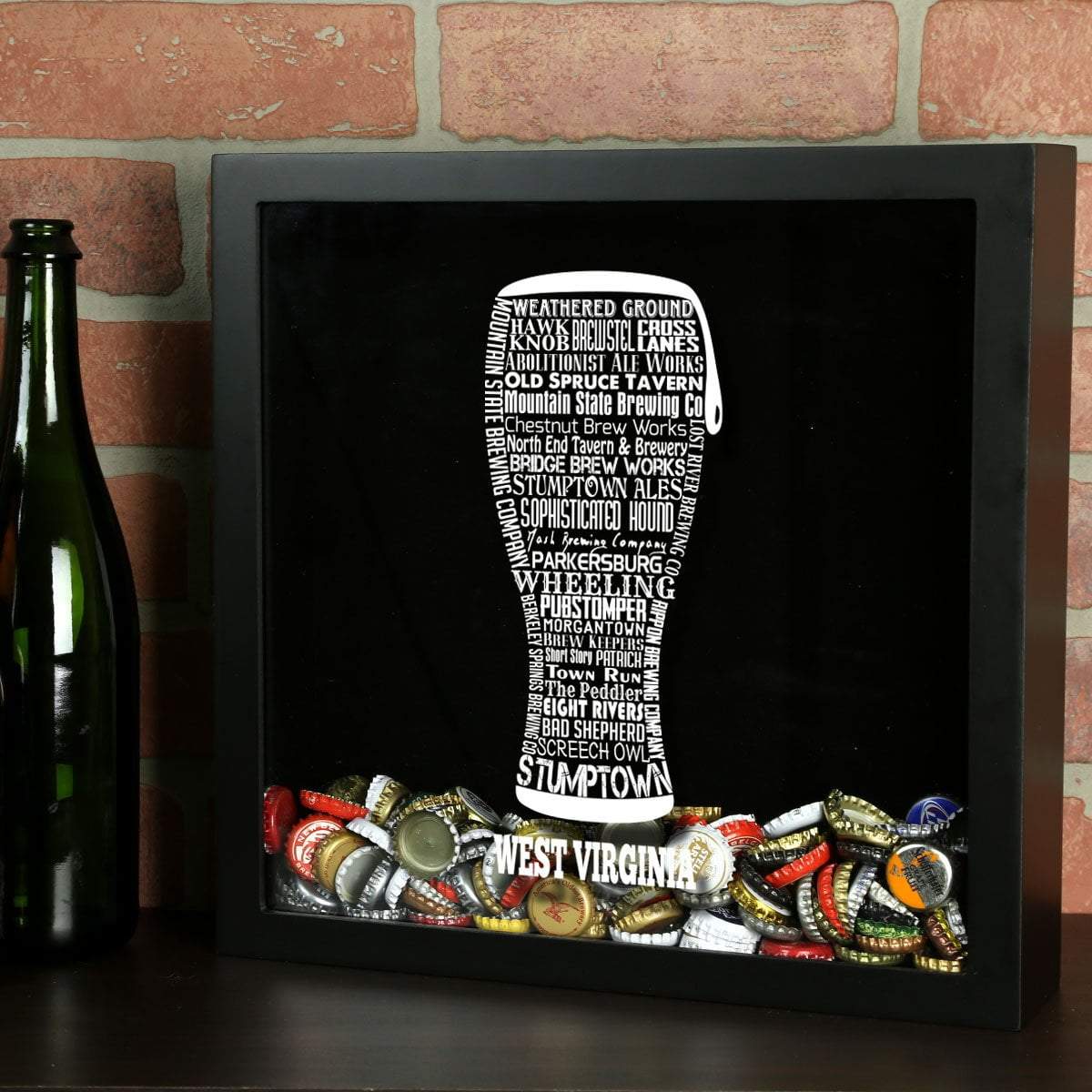 West Virginia Beer Typography Shadow Box