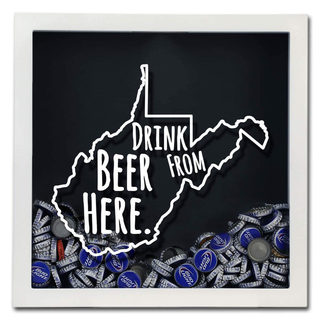 West Virginia Drink Beer From Here Beer Cap Shadow Box