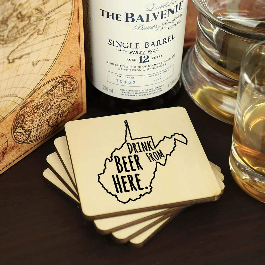 West Virginia Drink Beer From Here Coasters