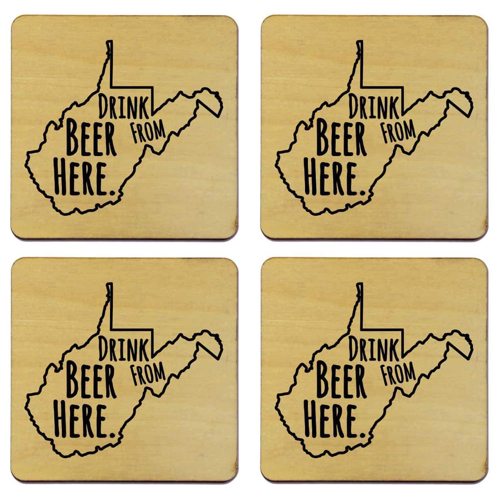 West Virginia Drink Beer From Here Coasters