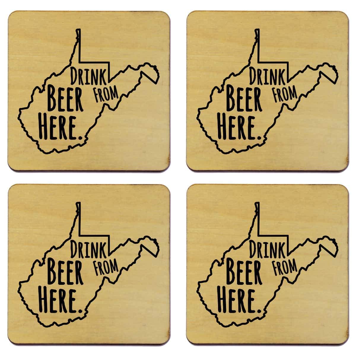 West Virginia Drink Beer From Here Coasters