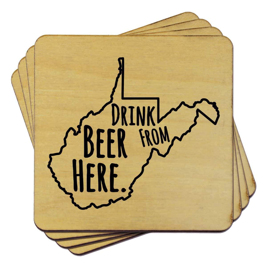 West Virginia Drink Beer From Here Coasters