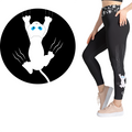 White Cat Scratch Leggings with Pockets - Full Length or Capri