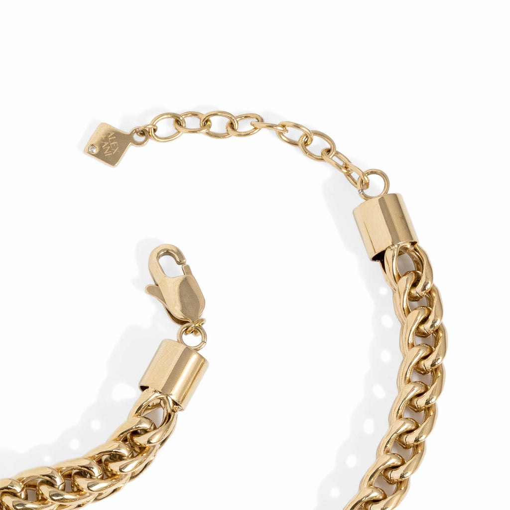Adjustable Wheat Chain Bracelet in Tarnish-Resistant Steel