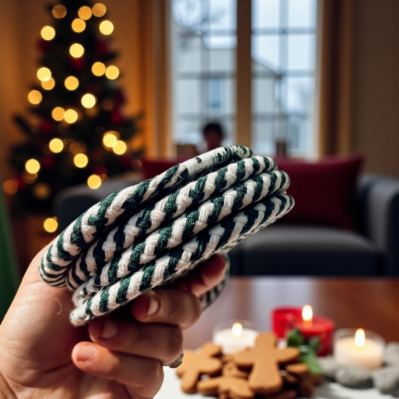 Candy Cane Coaster 4pk