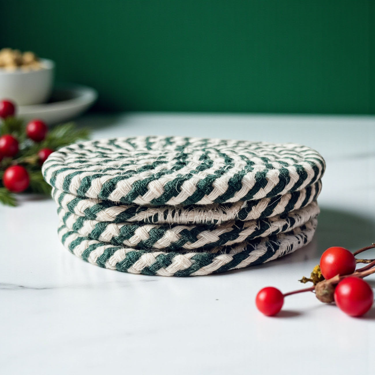 Candy Cane Coaster 4pk