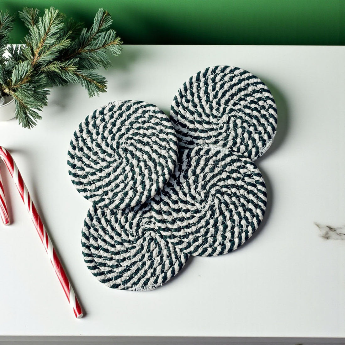Candy Cane Coaster 4pk