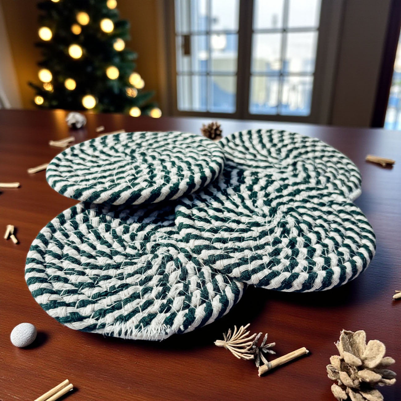 Candy Cane Coaster 4pk