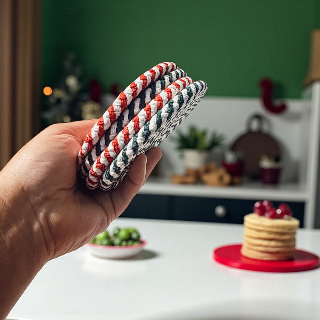 Candy Cane Coaster 4pk