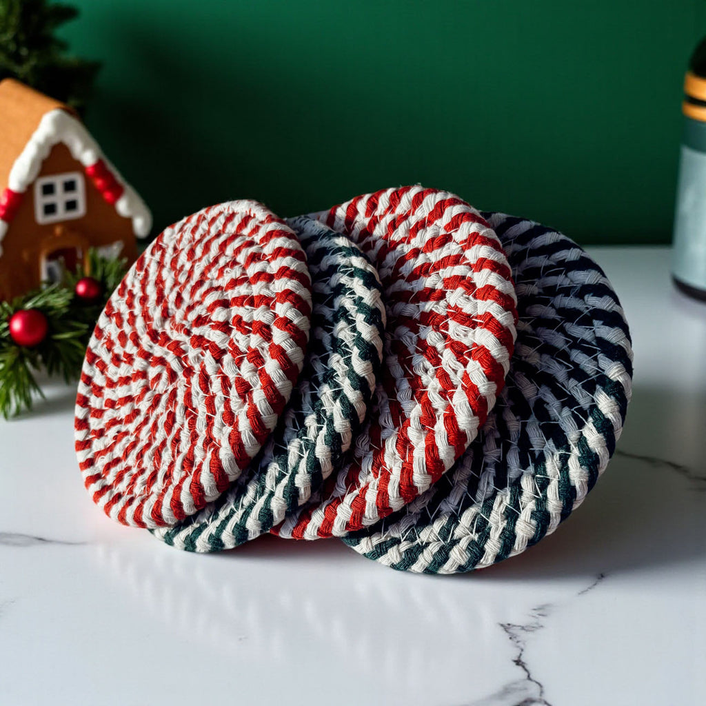 Candy Cane Coaster 4pk
