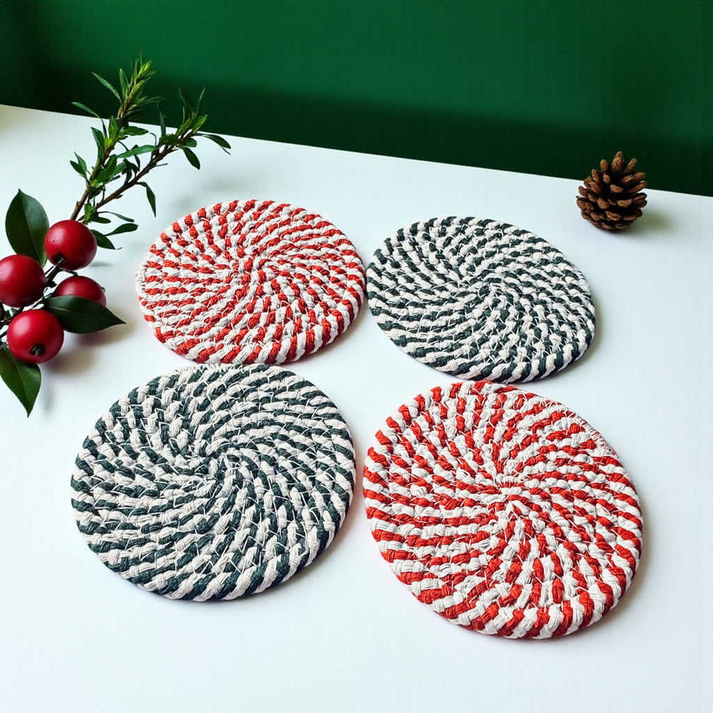 Candy Cane Coaster 4pk