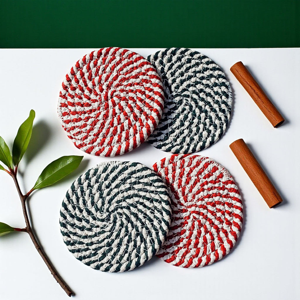Candy Cane Coaster 4pk
