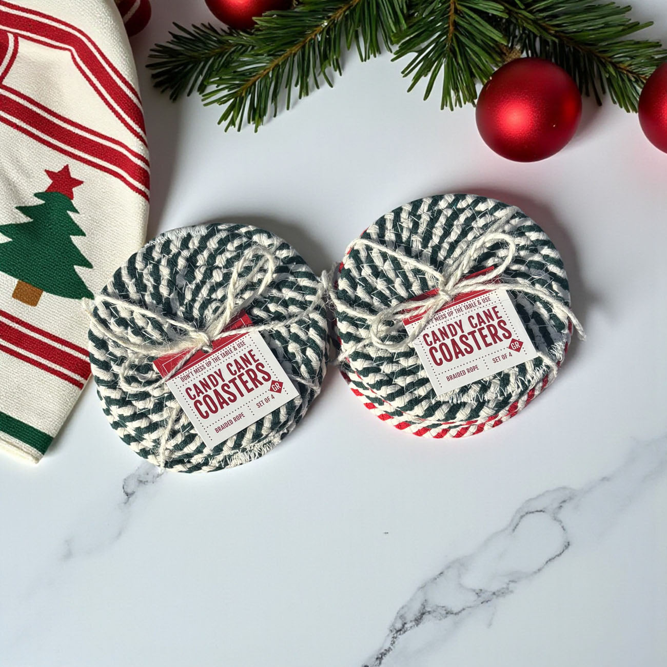 Candy Cane Coaster 4pk