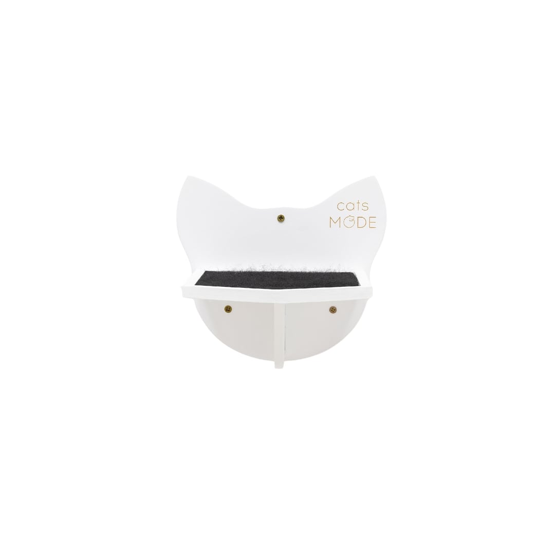 Stylish White Wooden Cat Steps for Wall Mounting