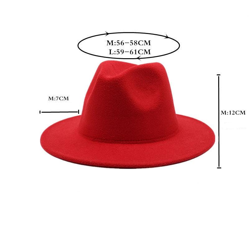 Classic White Wide Brim Fedora Hat with Chain Detail for Summer