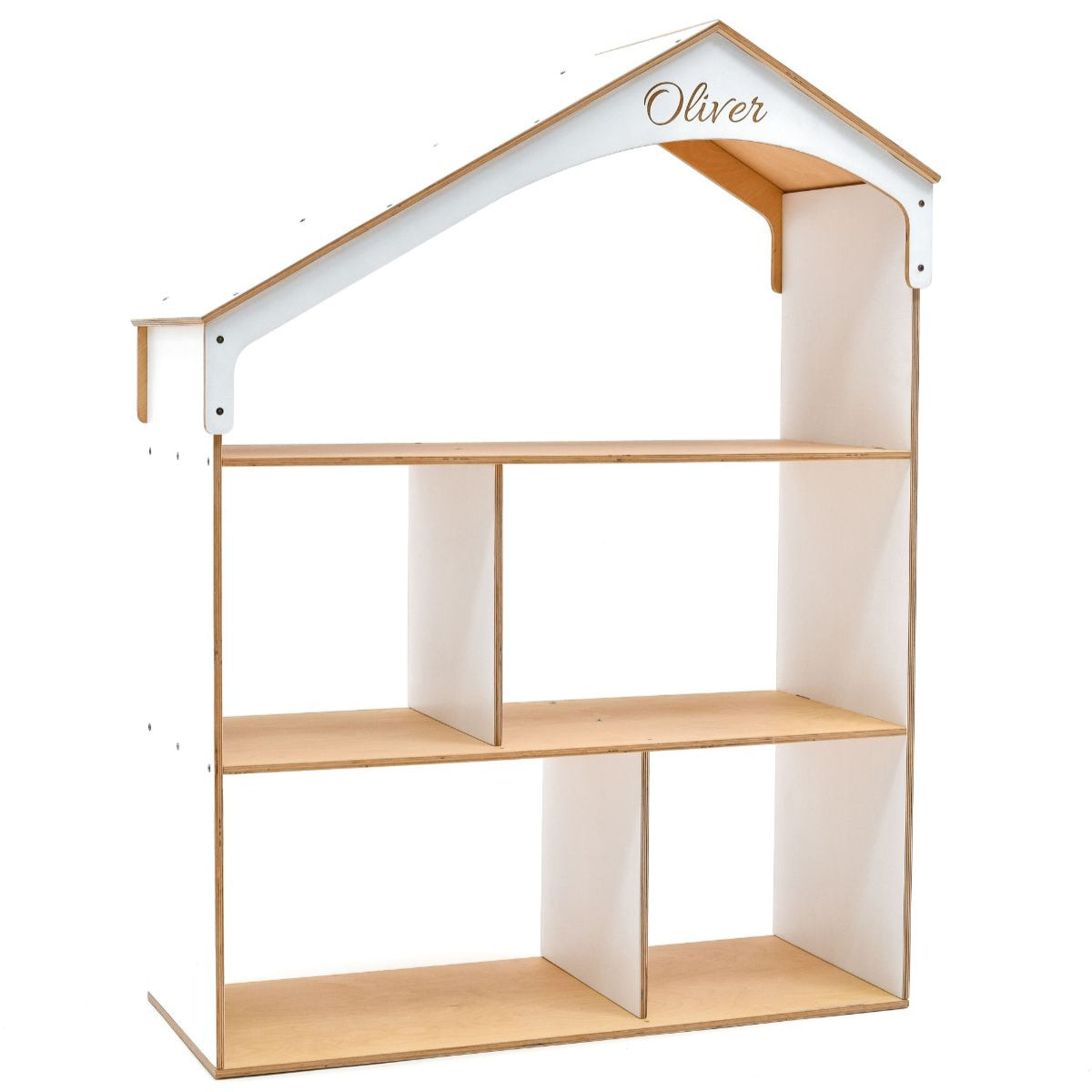 White Dollhouse Bookcase and Toy Storage for Kids Room