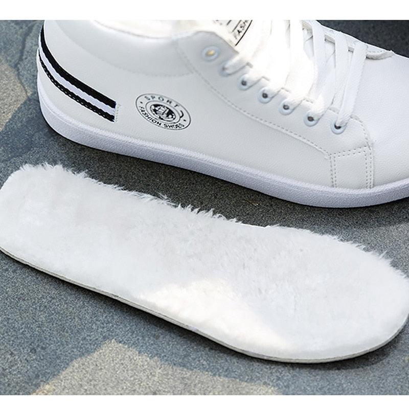 Boys High Top Plush Sneakers Trendy Casual Walking Shoes