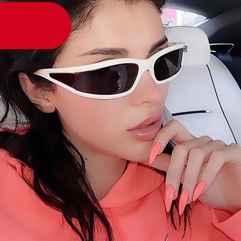Modern white frame sunglasses with UV protection lenses