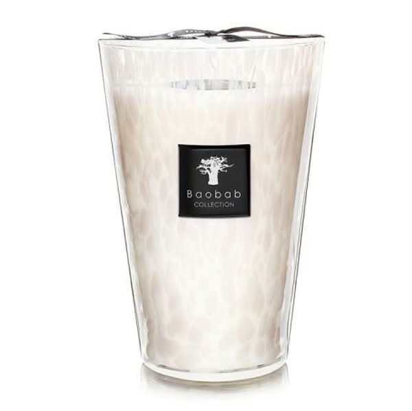 White Pearls Max 08 Luxury Scented Candle - Artisan Glass Vessel